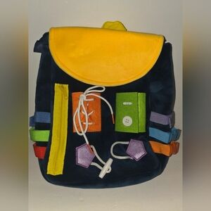 Busy Board Dash Toddler Backpack with Buckles and Learning Activity EUC